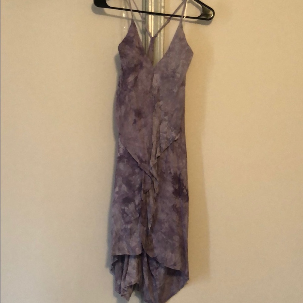 Purple tie dye ruffle dress